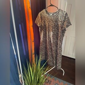 American Eagle Cheetah Print ribbed dress XL